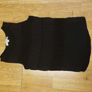 LOFT XXSP black floral lace embellished tank